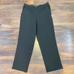 Alfred Dunner black straight leg elastic waist business casual dress pants 10 b8